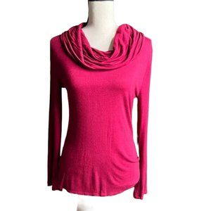 Philosophy Long Sleeve Cowl Neck Red Cranberry Wine XS